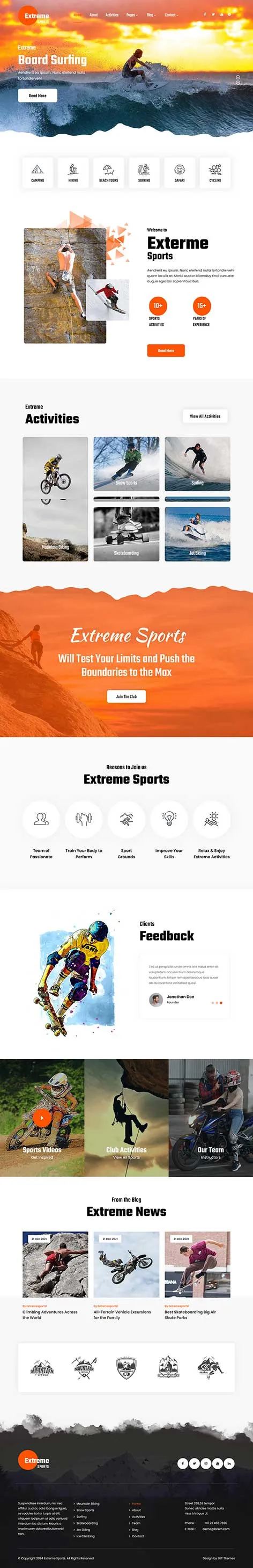 Surfing WordPress Theme for Surf Schools and Beach Activities
