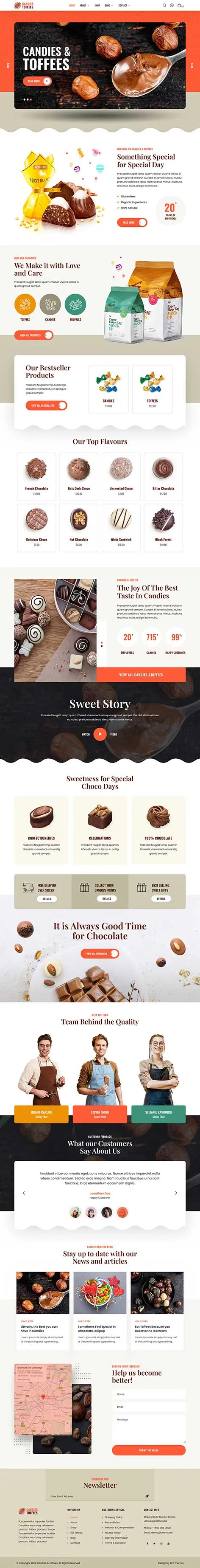 Sweets WordPress Theme for Candy Shops and Dessert Stores
