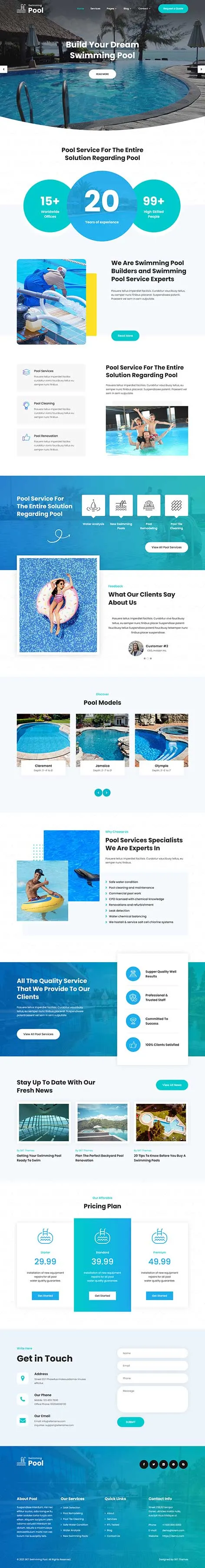 Swimming Academy WordPress Theme for Swim Schools