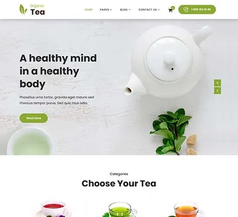 Tea WordPress Theme for Organic Tea Brands and Shops