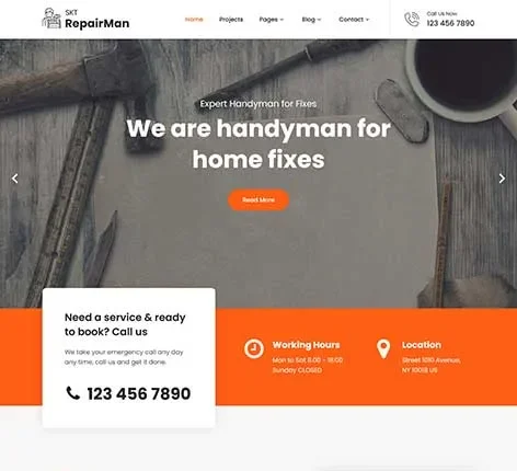 Tools WordPress Theme for Hardware Stores and Construction Services