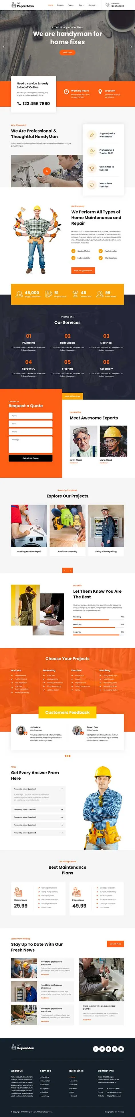 Tools WordPress Theme for Hardware Stores and Construction Services