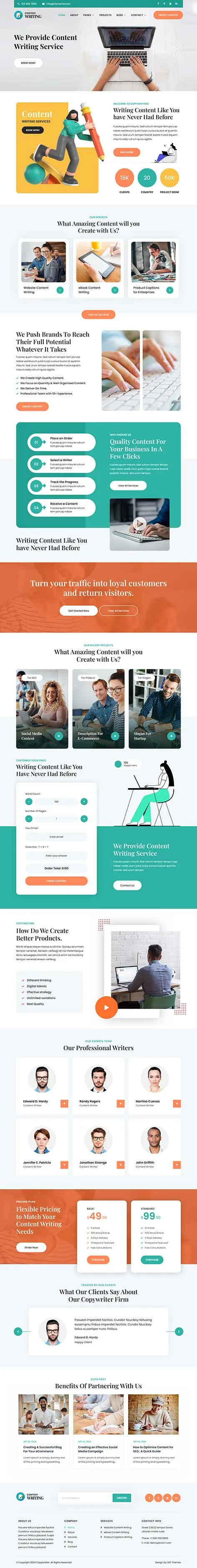 Typing Service WordPress Theme for Freelancers and Data Entry