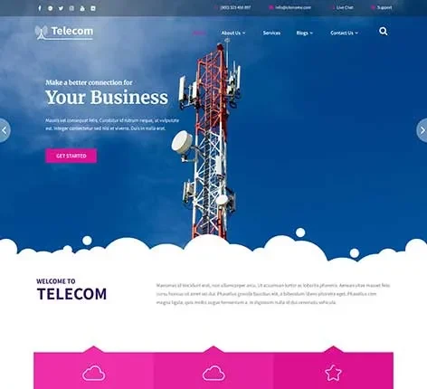 VOIP WordPress Theme for Telecom and Internet Calling Services