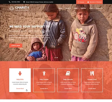 Volunteer WordPress Theme for Nonprofits and Community Services