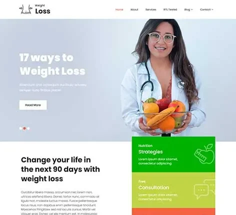 Weight Loss WordPress Theme for Health Coaches and Fitness Experts