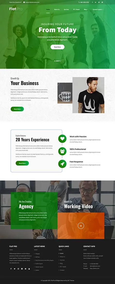 Free Bootstrap Flat Theme with responsive flat design layout