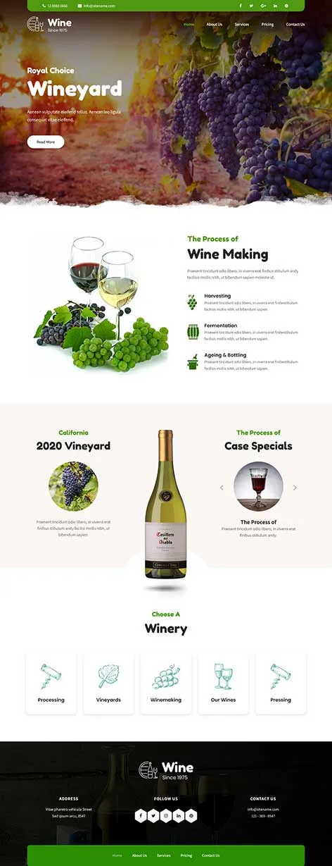 Free Wine WordPress Theme for wineries and wine retailers