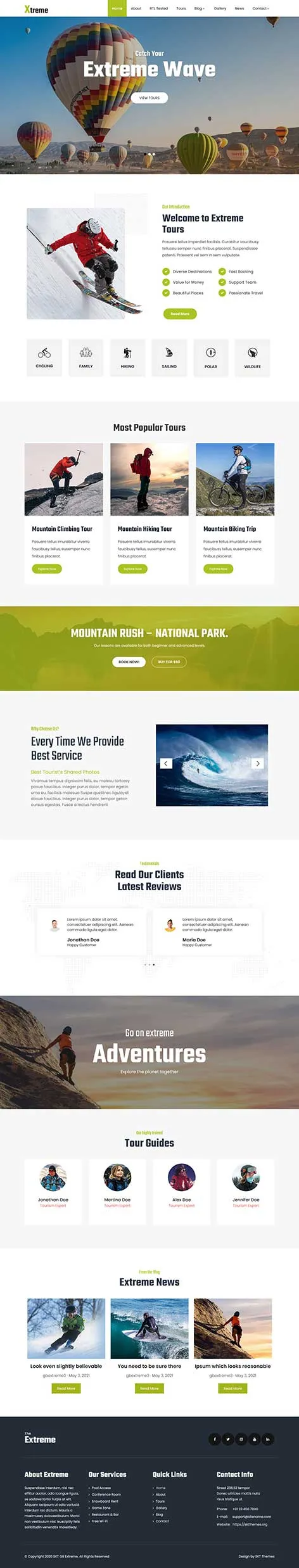 Use the Adventure Tourism Sites WordPress Theme by SKT Themes to create engaging tour websites proven to increase booking inquiries.