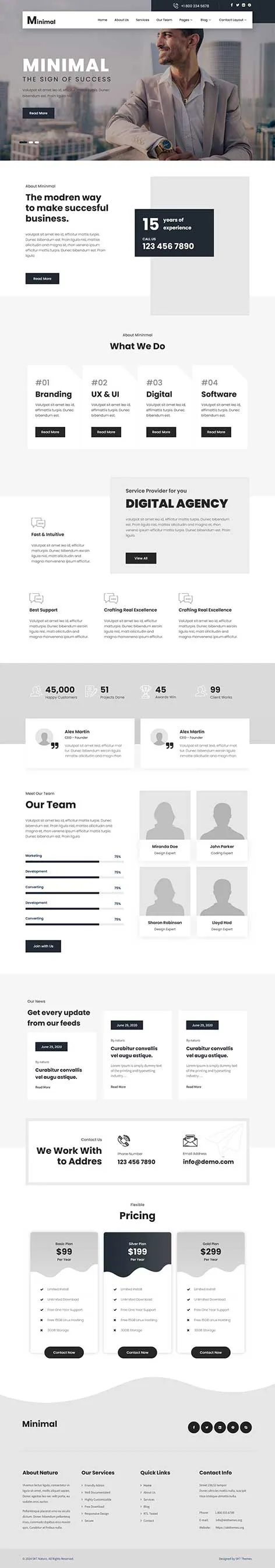 Beginners WordPress Theme from SKT Themes simplifies the website launch process for first-time users.