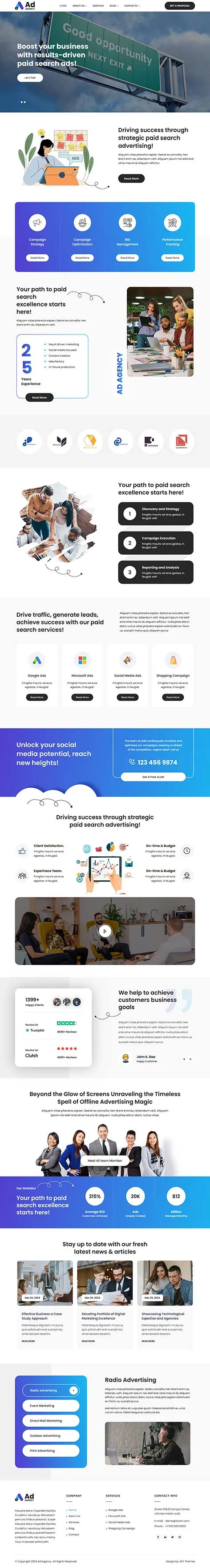 Billboard Advertisement Services WordPress Theme with campaign display tools