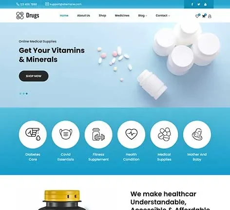 Biotechnology Company WordPress Theme for Science Firms and Research Labs