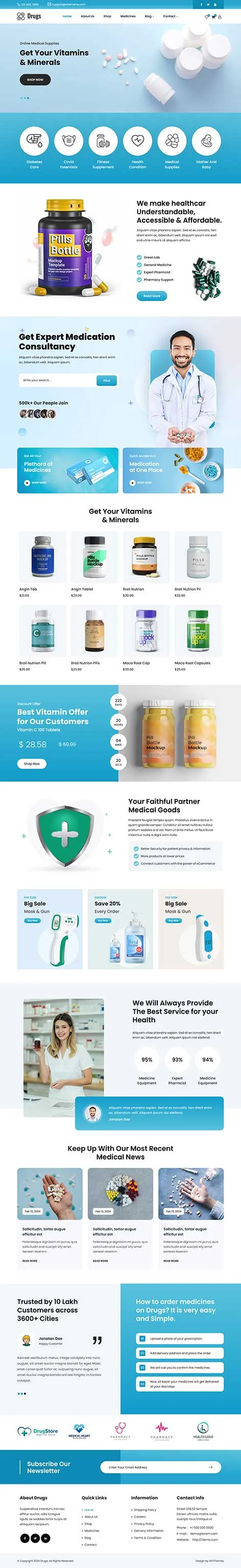 Biotechnology Company WordPress Theme for Science Firms and Research Labs