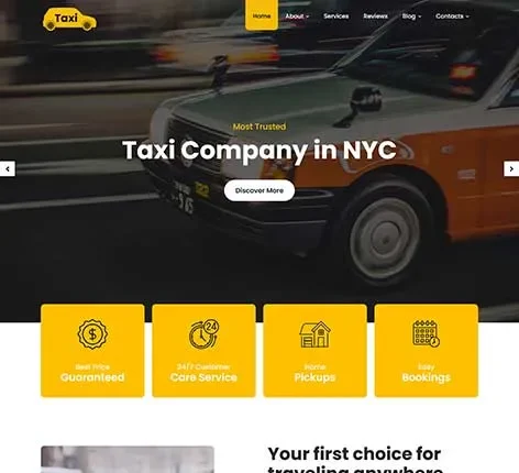Cab Service WordPress Theme with booking and route features