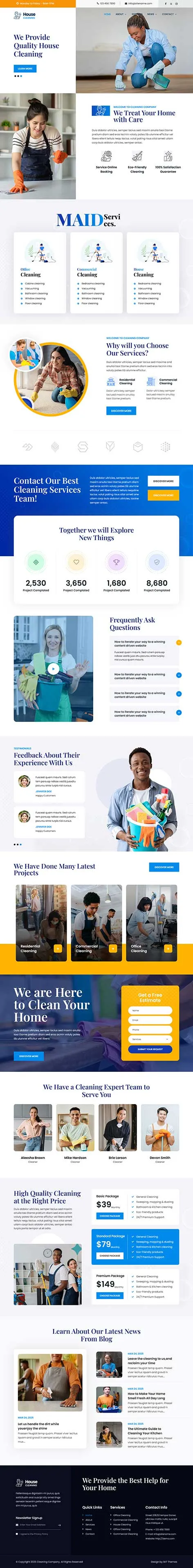 Cleaning Services WordPress Theme for Maid and Janitorial Companies