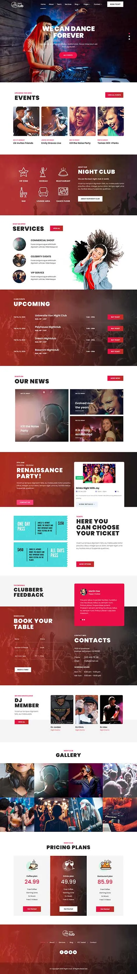 Clubs and Organizations WordPress Theme with member profiles and events