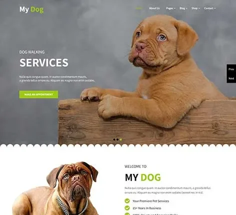 Dog Training WordPress Theme for Pet Trainers, Obedience Schools, and Canine Behavior Experts