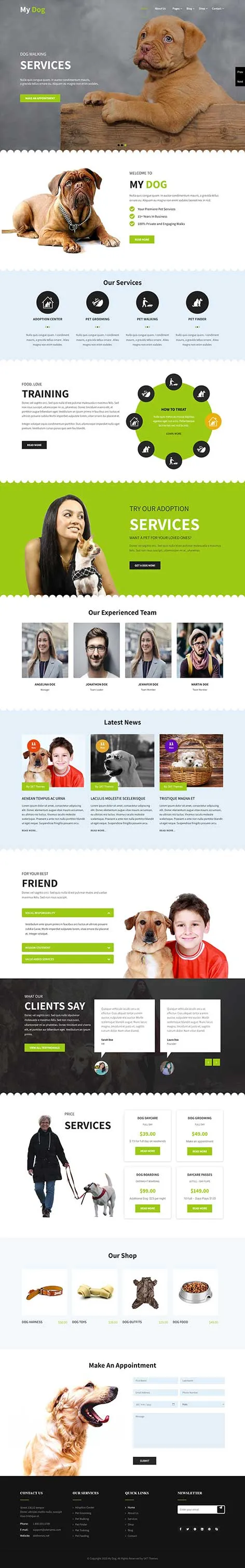 Dog Training WordPress Theme for Pet Trainers, Obedience Schools, and Canine Behavior Experts