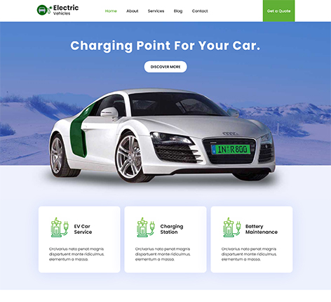 EV Charging Station WordPress Theme Free