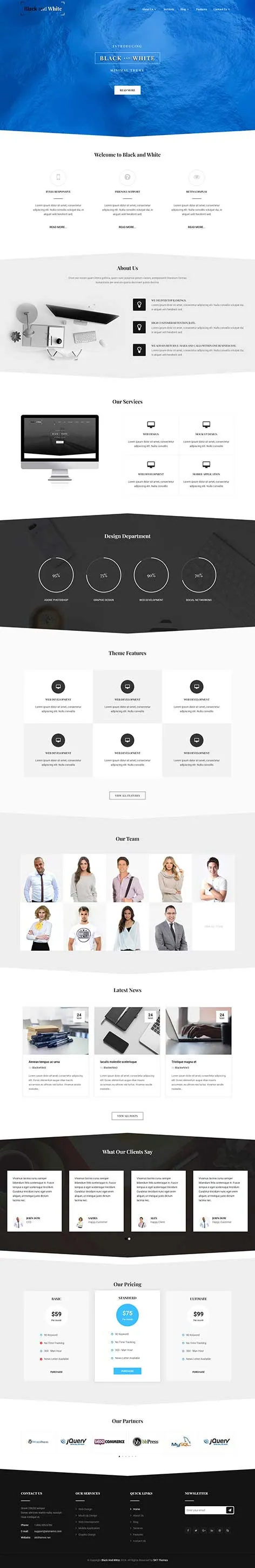 Feature Rich WordPress Theme by SKT Themes supports websites needing advanced functionality without affecting speed.