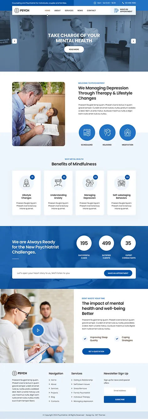 Free Mental Health WordPress Theme for therapy and wellness websites