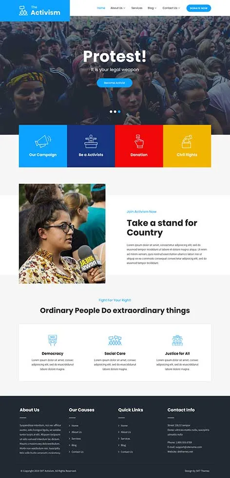 Free Political WordPress Theme for Campaigns & Parties