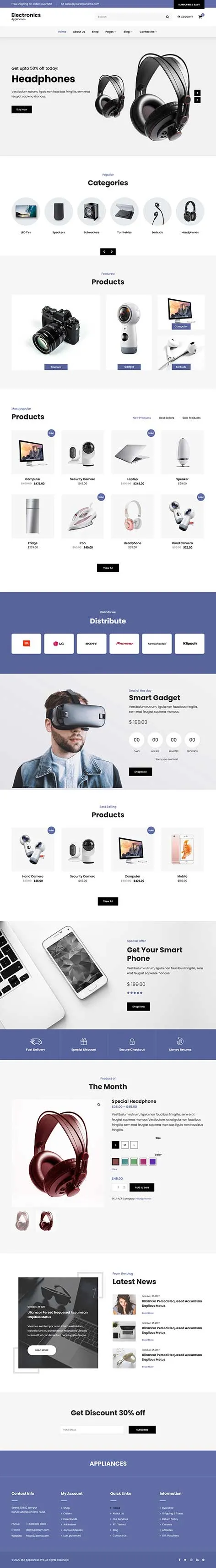 Home Automation WordPress Theme for smart device and IoT service websites