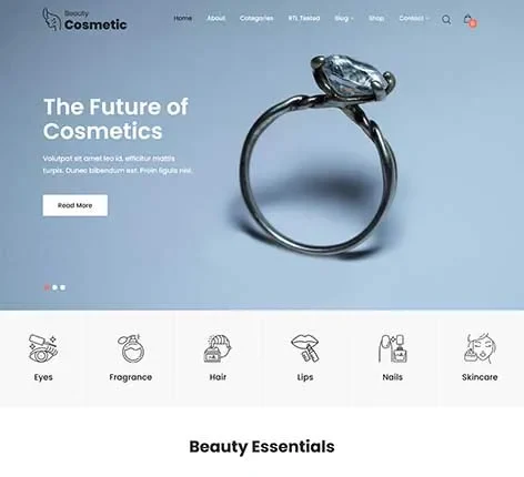 Jewelry Designer WordPress Theme by SKT Themes helps small brands display collections and process online orders.