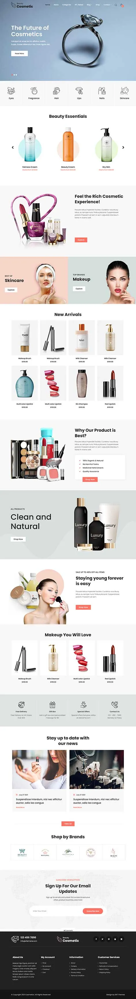 Jewelry Designer WordPress Theme by SKT Themes helps small brands display collections and process online orders.