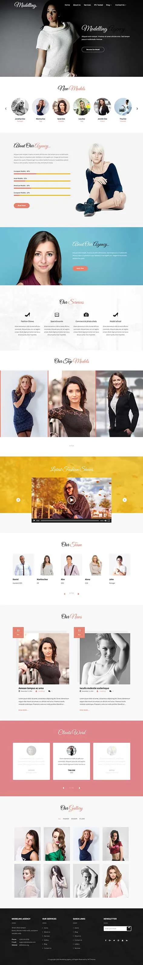Model Agency WordPress Theme by SKT Themes