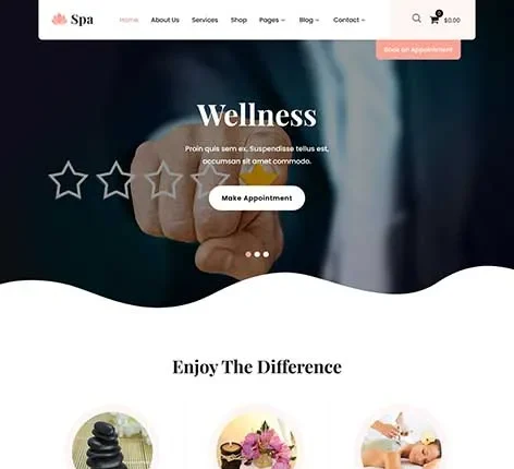 Reviews WordPress Theme with star ratings and user feedback sections