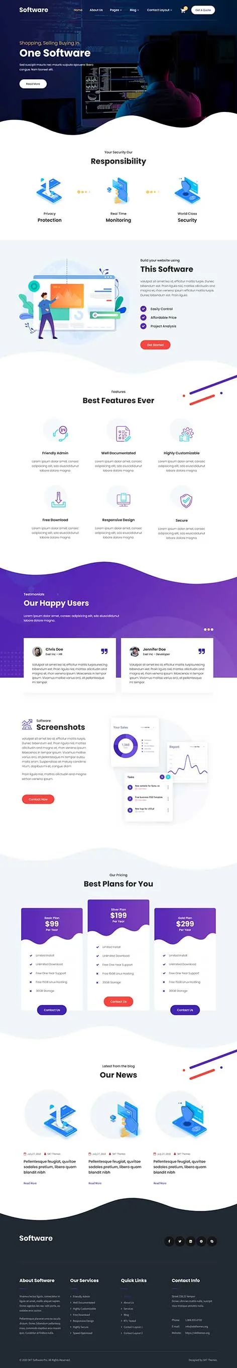 Software Developer WordPress Theme by SKT Themes