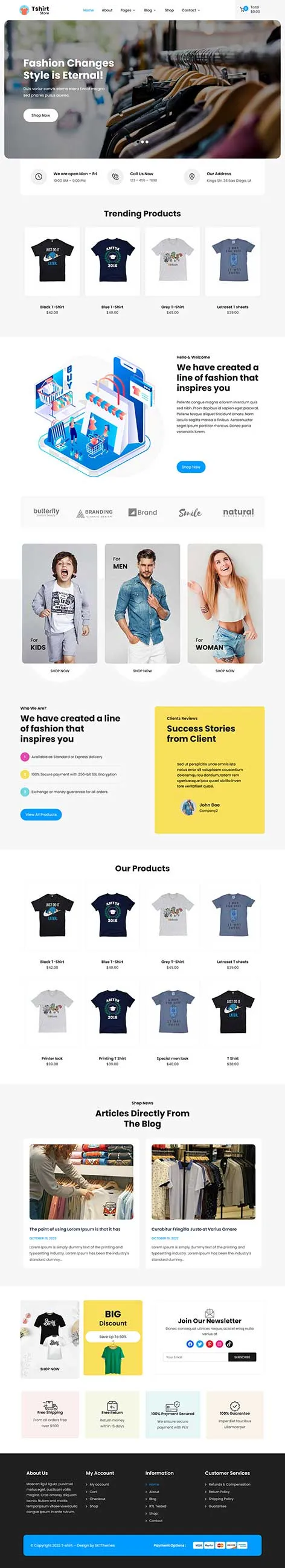 T Shirt Store WordPress Theme by SKT Themes