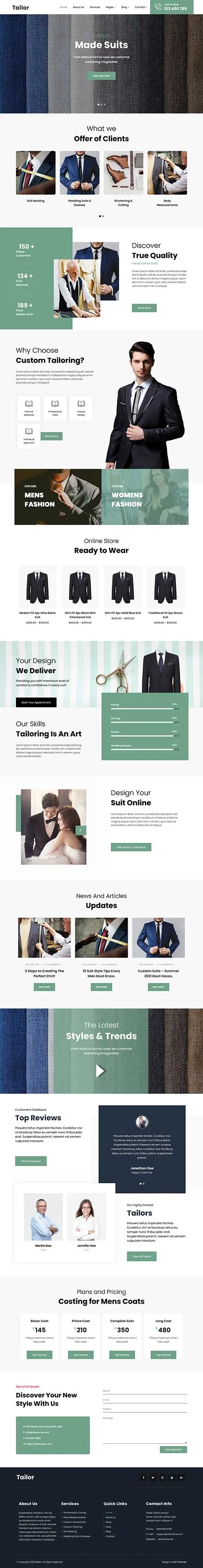 Textile WordPress Theme for fabric and clothing businesses