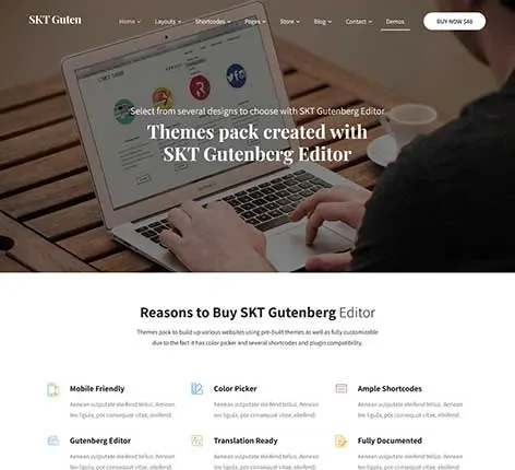 Versatile WordPress Theme by SKT Themes – Adaptable layout for multiple industries
