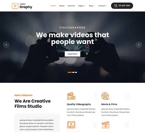 Video Background WordPress Theme with full-screen motion header