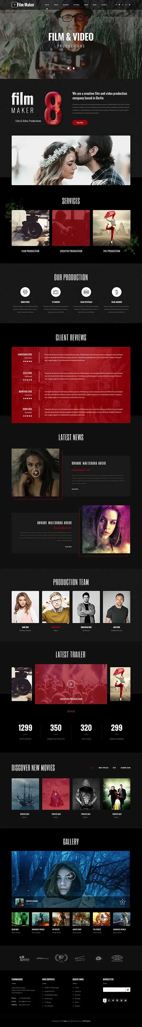 Video Header WordPress Theme with full-width autoplay intro design