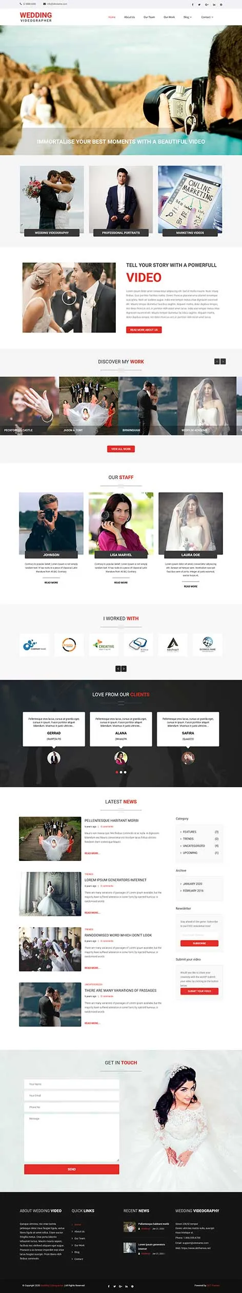 Wedding Photography WordPress Theme with photo galleries and client proofing