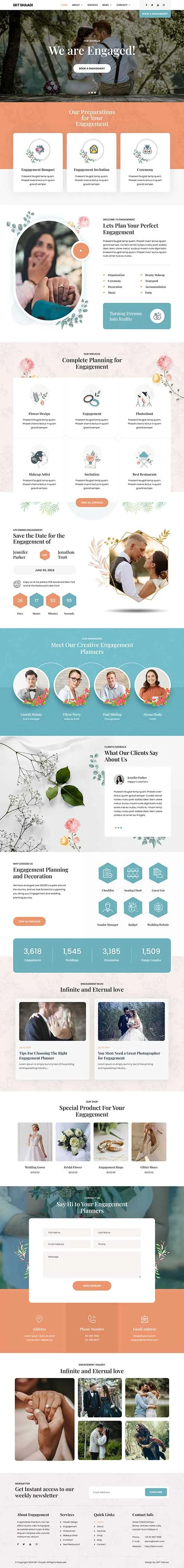 Wedding Website Template with RSVP and couple timeline design