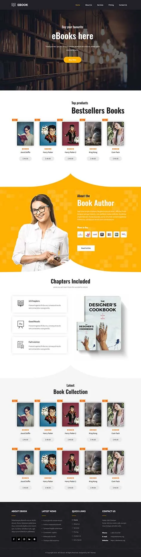 WordPress Library Template with search tools and category filters