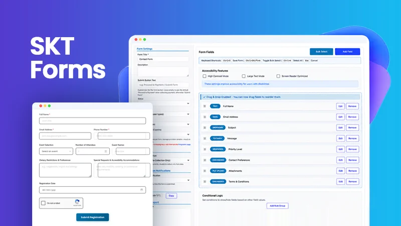 26 WordPress Form Builder Plugins for Websites SKT Forms - Form Builder for WordPress