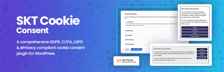7 Best WordPress GDPR Plugins to Improve Compliance skt cookie consent Plugin
