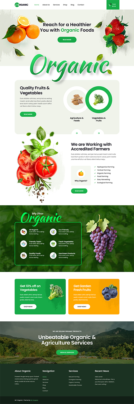 Looking for a Free Organic Shop WordPress Theme? Create a clean, natural-looking store for your eco products now.