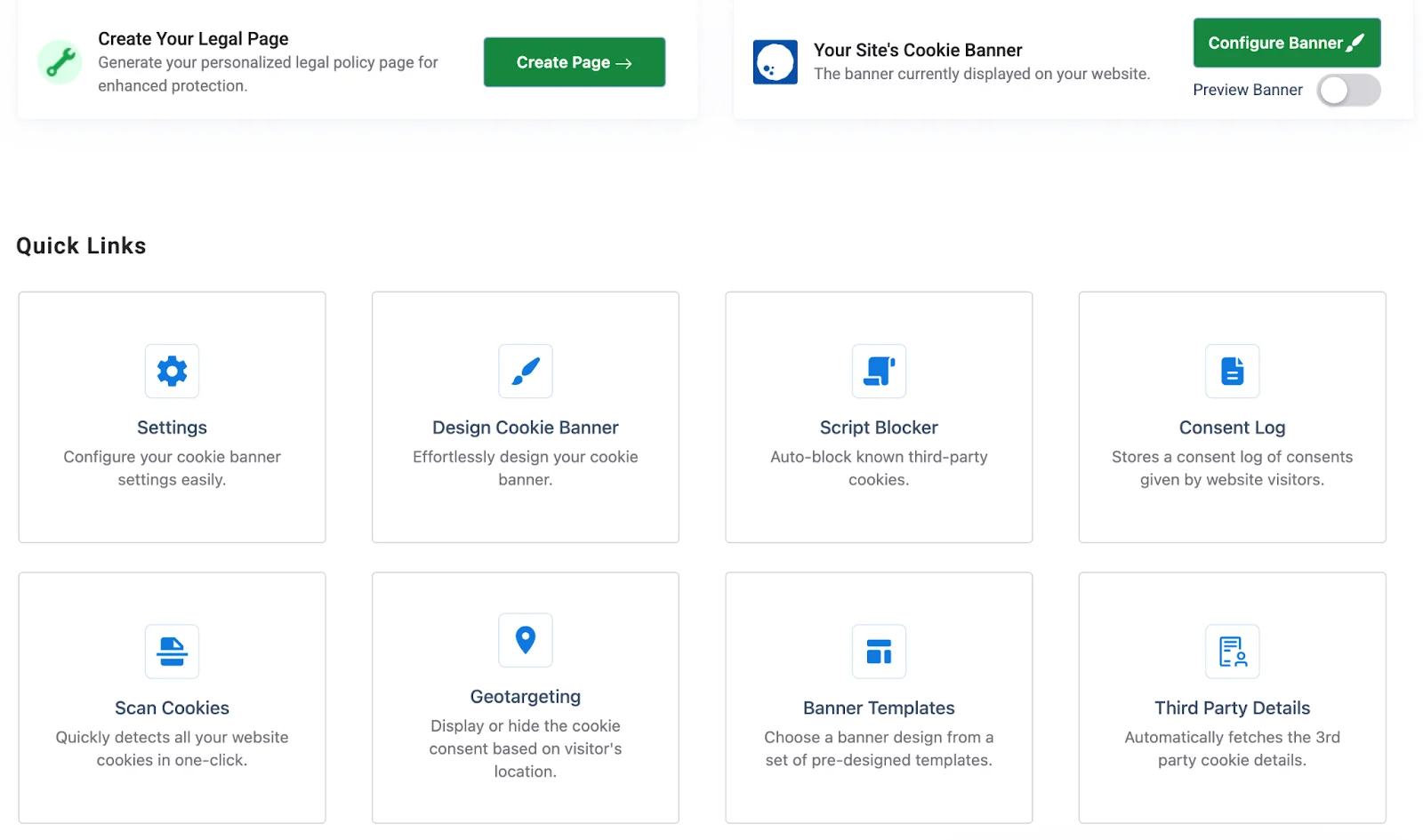 Creating Legal Pages and Using Templates