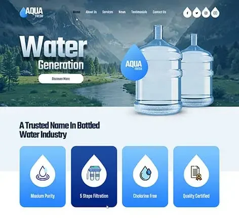 Water Production WordPress Theme for Bottling Plants and Water Purification