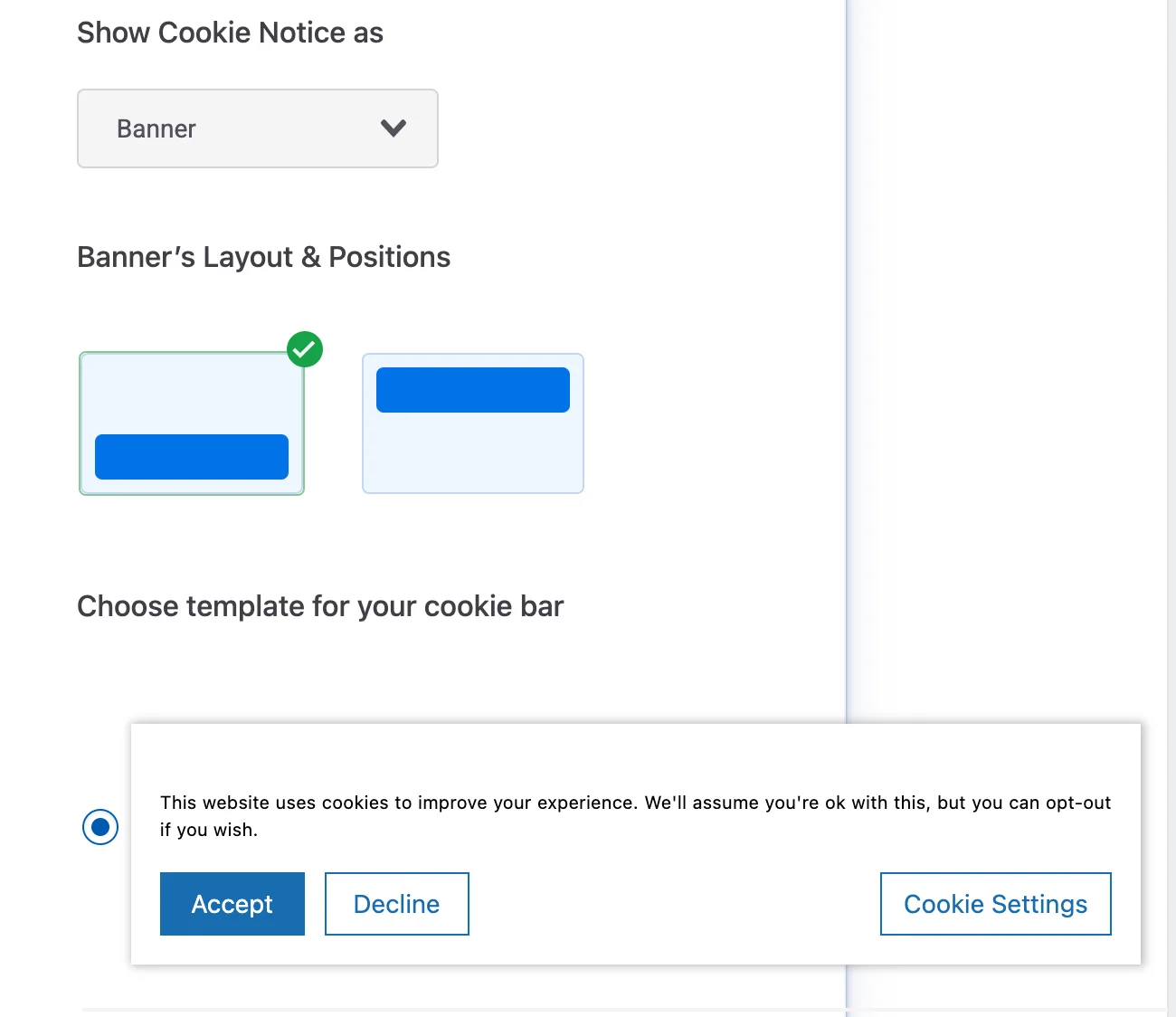cookie banner Notice