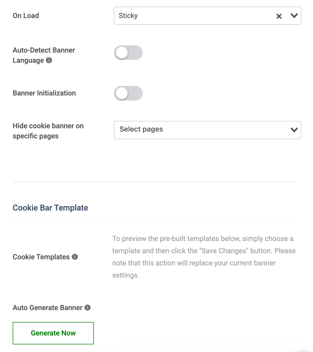 cookie banner templates