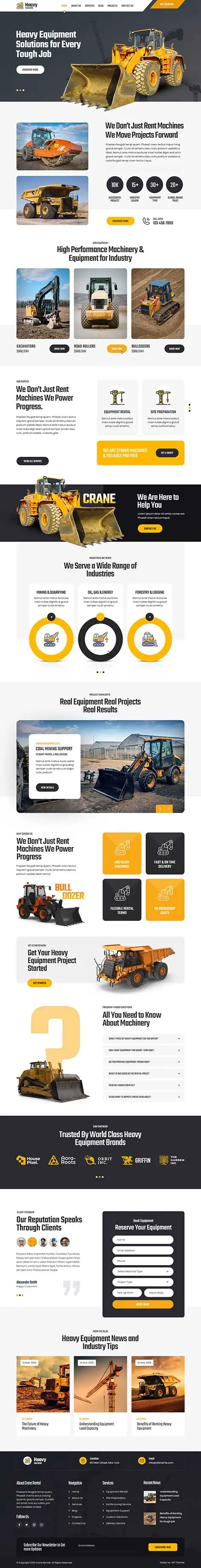 Crane Rentals WordPress Theme