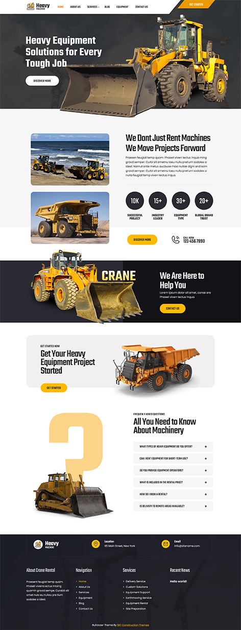 SKT Bulldozer â€“ Construction Equipment Rentals WordPress Theme by SKT Themes