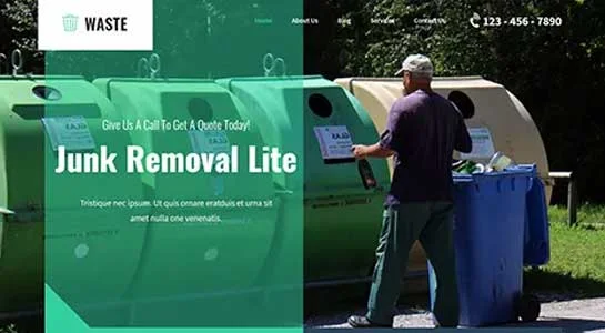 8 Best Waste Management WordPress Themes for Recycling Centers Junk Removal Lite - Free Waste Management WordPress Theme